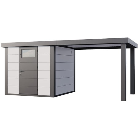 Abri de Jardin  ELEGANTO 2424  lounge S ouvert D - Fa&ccedil;ade L.238 x l.238 cm - lounge L 284 x l 258 cm - 5,7 m&sup2; et 6,8 m&sup2;