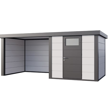 Abri de JardinELEGANTO 2424lounge S ferm&eacute; G - Fa&ccedil;ade L.238 x l.238 cm - lounge L 284 x l 258 cm - 5,7m&sup2; et 6,8 m&sup2;