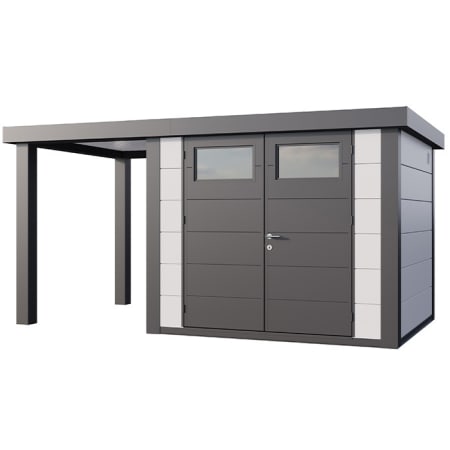 Abri de Jardin ELEGANTO 2724  lounge S ouvert G - Fa&ccedil;ade L.268 x l.238 cm - lounge L.168 x l.258 cm - 6,4 m&sup2; et 4 m&sup2;