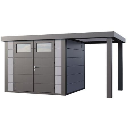 Abri de Jardin ELEGANTO 2724  lounge S ouvert D - Fa&ccedil;ade L.268 x l.238 cm - lounge L.168 x l.258 cm - 6,4 m&sup2; et 4 m&sup2;