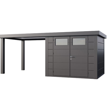 Abri de Jardin ELEGANTO 2724 lounge L ouvert G - Façade L.268 x l.238 cm - lounge L.288 x l.258 cm - 6,4 m² et 6,8 m² Abri de Jardin ELEGANTO 2724 lounge L ouvert G - Façade L.268 x l.238 cm - lounge L.288 x l.258 cm - 6,4 m² et 6,8 m²