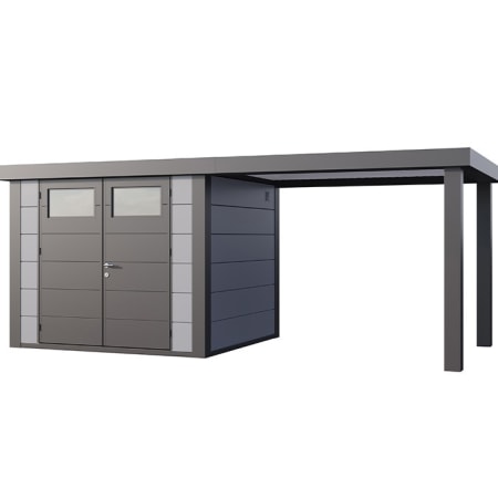 Abri de Jardin ELEGANTO 2724  lounge L ouvert D - Fa&ccedil;ade L.268 x l.238 cm - lounge L.284 x l.258 cm - 6,4 m&sup2; et 6,8 m&sup2;