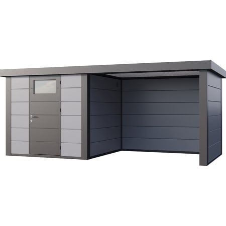 Abri de Jardin ELEGANTO 2724 lounge S ferm&eacute; D - Fa&ccedil;ade L.268 x l.238 cm - lounge L.284 x l.258 cm - 6,4 m&sup2; et 6,8 m&sup2;