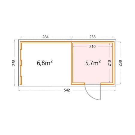 Abri de Jardin ELEGANTO 2724 lounge S fermé fenêtres G - Façade L.268 x l.238 cm - lounge L.288 x l.258 cm - 6,4 m² et 6,8 m² Abri de Jardin ELEGANTO 2724 lounge S fermé fenêtres G - Façade L.268 x l.238 cm - lounge L.288 x l.258 cm - 6,4 m² et 6,8 m²