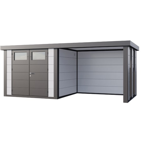 Abri de Jardin ELEGANTO 2724 lounge S ferm&eacute; fen&ecirc;tres D - Fa&ccedil;ade L.268 x l.238 cm - lounge L.284 x l.258 cm - 6,4 m&sup2; et 6,8 m&sup2;