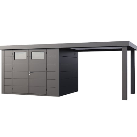 Abri de Jardin ELEGANTO 3024 lounge L ouvert D - Fa&ccedil;ade L.298 x l.238 cm - lounge L.284 x l.258 cm - 7,1 m&sup2; et 6,8 m&sup2;