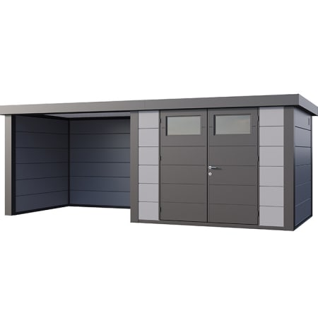 Abri de Jardin ELEGANTO 3024 lounge S ferm&eacute; G - Fa&ccedil;ade L.298 x l.238 cm - lounge L.284 x l.258 cm - 7,1 m&sup2; et 6,8 m&sup2;