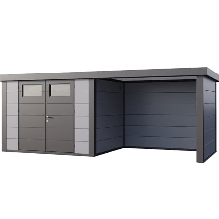 Abri de Jardin ELEGANTO 3024 lounge S ferm&eacute; D - Fa&ccedil;ade L.298 x l.238 cm - lounge L.284 x l.258 cm - 7,1 m&sup2; et 6,8 m&sup2;