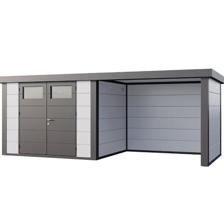 Abri de Jardin ELEGANTO 3024 lounge S ferm&eacute; D - Fa&ccedil;ade L.298 x l.238 cm - lounge L.284 x l.258 cm - 7,1 m&sup2; et 6,8 m&sup2;