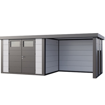 Abri de Jardin ELEGANTO 3024 lounge S ferm&eacute; D fen&ecirc;tre - Fa&ccedil;ade L.298 x l.238 cm - lounge L.284 x l.258 cm - 7,1 m&sup2; et 6,8 m&sup2;