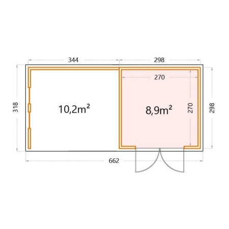 Abri de Jardin ELEGANTO 3030 lounge L fermé G fenêtres - Façade L.298 x l.298 cm - lounge L.344 x l.318 cm- 8,9 m² et 10,2 m² Abri de Jardin ELEGANTO 3030 lounge L fermé G fenêtres - Façade L.298 x l.298 cm - lounge L.344 x l.318 cm- 8,9 m² et 10,2 m²