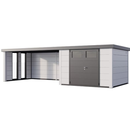 Abri de JardinELEGANTO 3030lounge ext L ferm&eacute; Gfen&ecirc;tres -Fa&ccedil;ade L.298 x l.298 cm - lounge L 464 x l 318 cm- 8,9 et 13,8 m&sup2;