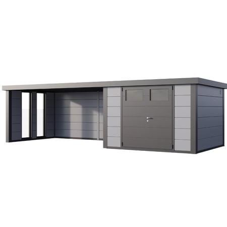 Abri de JardinELEGANTO 3030lounge ext L ferm&eacute; Gfen&ecirc;tres -Fa&ccedil;ade L.298 x l.298 cm - lounge L 464 x l 318 cm- 8,9 et 13,8 m&sup2;