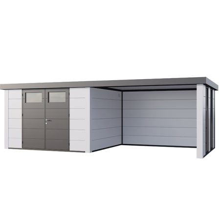 Abri de JardinELEGANTO 3330lounge L ferm&eacute; Dfen&ecirc;tres - Fa&ccedil;ade L.328 x l.298 cm - lounge L 344 x l 318 cm - 9,8 et 10,2 m&sup2;