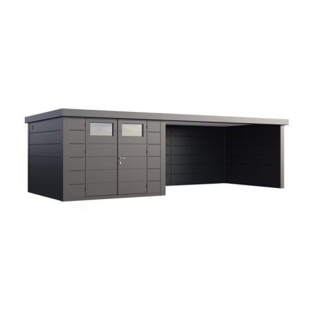 Abri de Jardin ELEGANTO 3330 lounge ext L fermé D - Façade L.328 x l.298 cm - lounge L.464 x l.318 cm - 9,8 m² et 13,8 m² Abri de Jardin ELEGANTO 3330 lounge ext L fermé D - Façade L.328 x l.298 cm - lounge L.464 x l.318 cm - 9,8 m² et 13,8 m²