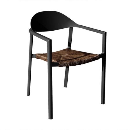 Fauteuil de jardin empilable aluminium et r&eacute;sine synth&eacute;tique - Bage - Couleur graphite/noir