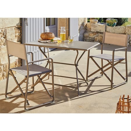 Fauteuil de jardin pliant aluminium et toile - Scénario - Couleur sand/sand - Vue d'ensemble Fauteuil de jardin pliant aluminium et toile - Scénario - Couleur sand/sand - Vue d'ensemble