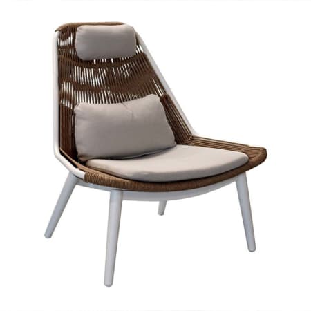 Fauteuil bas de jardin aluminium et résine synthétique - Como - Coussins écru Fauteuil bas de jardin aluminium et résine synthétique - Como - Coussins écru