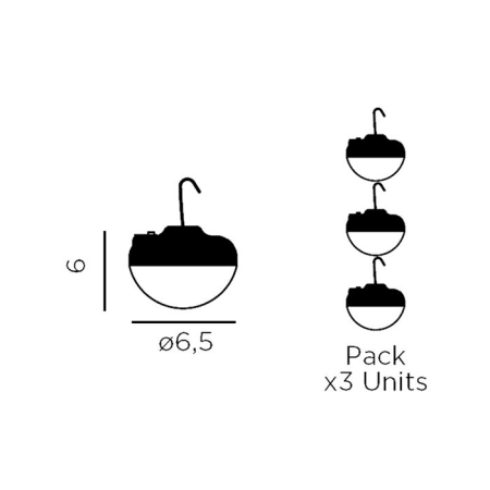 Ampoule LED rechargeable portable Cherry Mini dimensions Ampoule LED rechargeable portable Cherry Mini dimensions