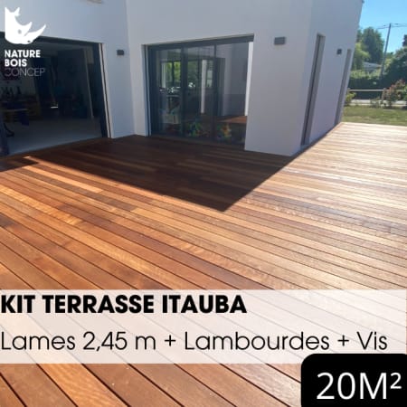 Kit terrasse complet - ITAUBA - Ep.21 mm x l.145 mm - L.2,45 m - &Agrave; partir de 10 m&sup2;