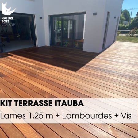 Kit terrasse complet - ITAUBA - Ep.21 mm x l.145 mm - L.1,25 m Kit terrasse complet - ITAUBA - Ep.21 mm x l.145 mm - L.1,25 m