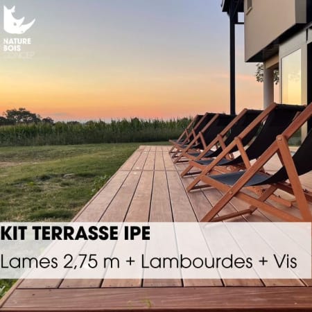 Kit terrasse complet - IPÉ - Ep.21 mm x l.145 mm - L.2,75 m Kit terrasse complet - IPÉ - Ep.21 mm x l.145 mm - L.2,75 m