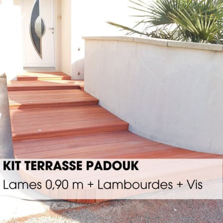 Kit terrasse complet - PADOUK - Ep.21 mm x l.145 mm - L.0,90 m Kit terrasse complet - PADOUK - Ep.21 mm x l.145 mm - L.0,90 m