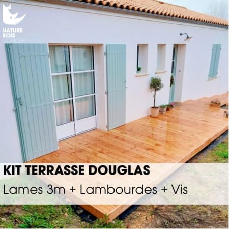 Kit terrasse complet - DOUGLAS - AB LISSE - Ep.27 mm x l.145 mm - L.3 m Kit terrasse complet - DOUGLAS - AB LISSE - Ep.27 mm x l.145 mm - L.3 m