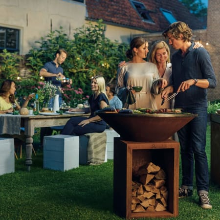 Brasero Plancha OFYR Classic+ Storage Corten 100 situation 2 Brasero Plancha OFYR Classic+ Storage Corten 100 situation 2