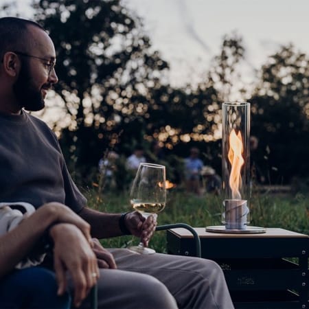 SPIN 900 - Lanterne - Feu de table au bio&eacute;thanol - H&ouml;fats en situation ext&eacute;rieur