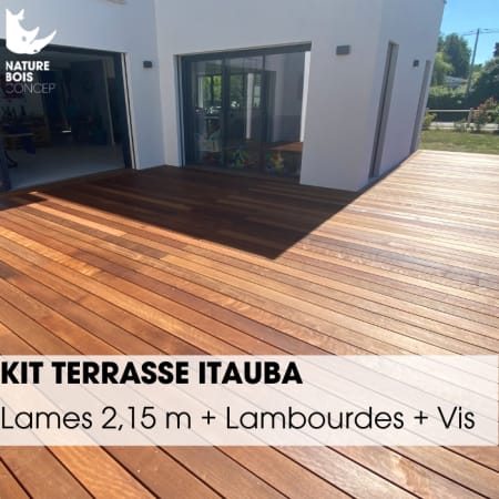 Kit terrasse complet - ITAUBA - Ep.21 mm x l.145 mm - L.2,15 m - &Agrave; partir de 10 m&sup2;