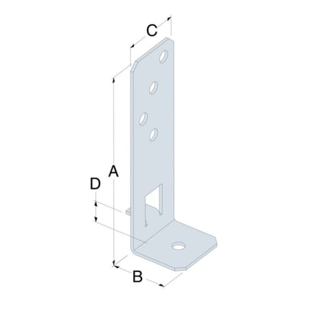 Pied de poteau réglable en largeur - PPG60/25 - SIMPSON dimensions