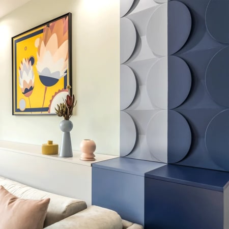Panneau de revêtement mural 3D - W107 CIRCLE - L.333 mm x l.333 mm x Ép.29 mm - ORAC image en situation2