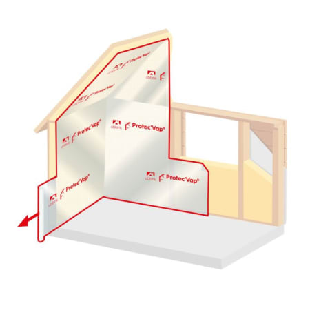 schema Membrane Protec' Vap - l,1,5 m / L,50 m - Ubbink