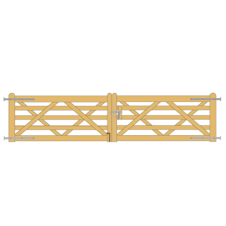 Barri&egrave;re en Pin Sylvestre Trait&eacute; Classe 4 - H.1,20m 2 vantaux sch&eacute;ma