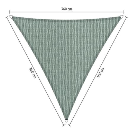 Voile d'ombrage perm&eacute;able - Triangle - 3,6 x 3,6 x 3,6 m - Shadow Comfort