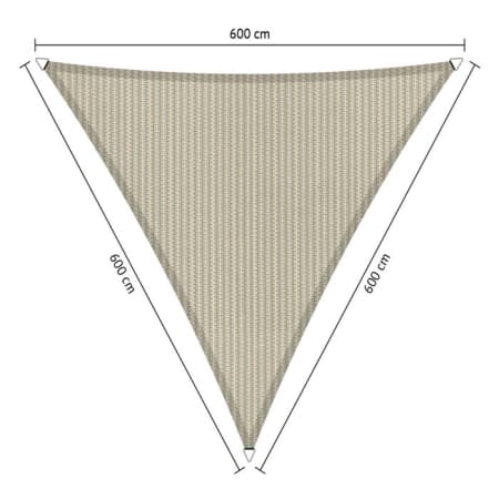Voile d'ombrage perm&eacute;able - Triangle - 6 x 6 x 6 m - Shadow Comfort
