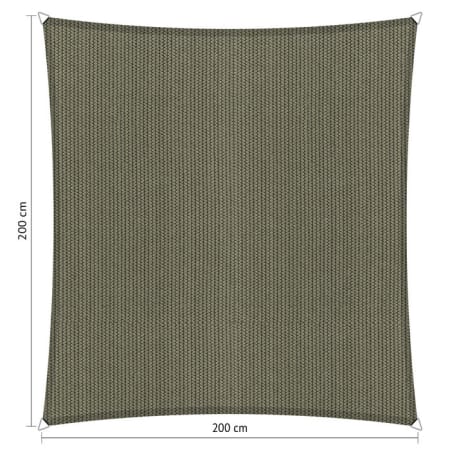 Voile d'ombrage perm&eacute;able - Carr&eacute;e - 2 x 2 m - Shadow Comfort