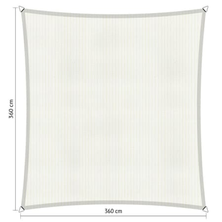 Voile d'ombrage perm&eacute;able - Carr&eacute;e - 3,6 x 3,6 m - Shadow Comfort