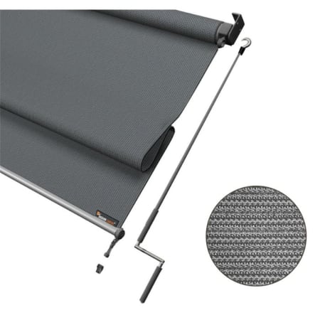 Store enrouleur vertical perm&eacute;able avec manivelle - l.2,48 x H.2,4 m - Shadow Comfort