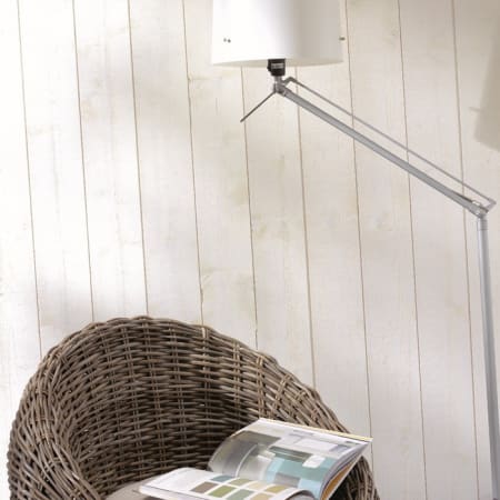 Lambris Sapin - Blanc Essuy&eacute; - Bross&eacute; - Ep.12 mm / l.135 mm / L.2,05 m - Paquet de 1,38 m&sup2;