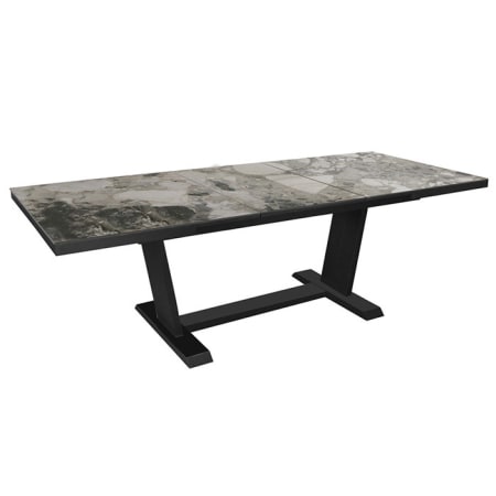 Table de jardin extensible aluminium - Amber - L.180/240 x l.100 cm - 8/10 personnes