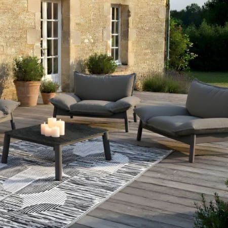 Fauteuil de jardin Lounge Athena - Aluminium Graphite image en situation