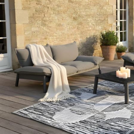 Canap&eacute; de jardin - Athena - 2 places graphite en situation