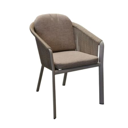 Fauteuil de jardin aluminium - Assise habill&eacute;e de cordes fines en r&eacute;sine synth&eacute;tique - Belladone