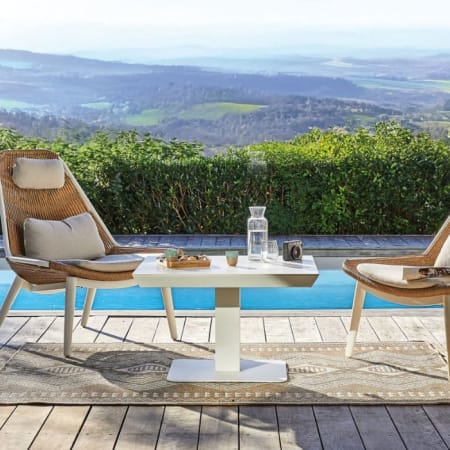Table de jardin aluminium - Plateau c&eacute;ramique Kedra - 80x80 cm - 2/4 personnes image en situation