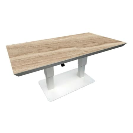 Table de jardin aluminium - Plateau c&eacute;ramique Kedra - 150x80 cm - 4/6 personnes travertin