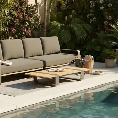 Table basse de jardin aluminium rectangulaire - Dox image en situation