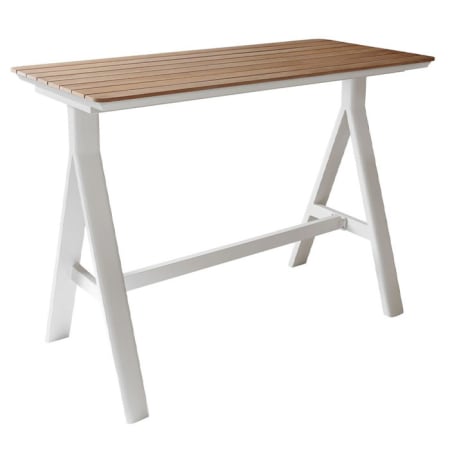 Table haute de jardin alu/Teck - Leather - L.150 x l.70 cm - 4/6 personnes