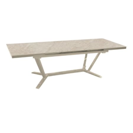 Table de jardin extensible aluminium Lames - Vita - L.180/240 x l.100 cm - 8/10 personnes plateau Min&eacute;ral